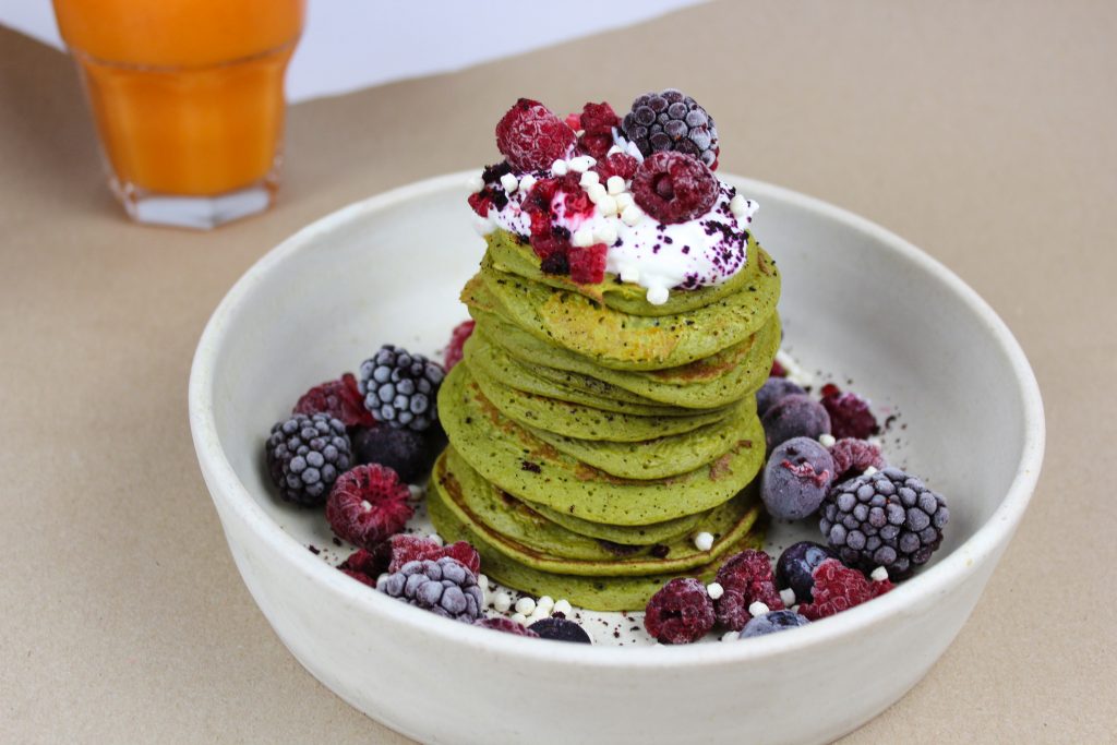 Matcha pancakes by Ellie Blackwell with Lalani & Co Matcha Gold